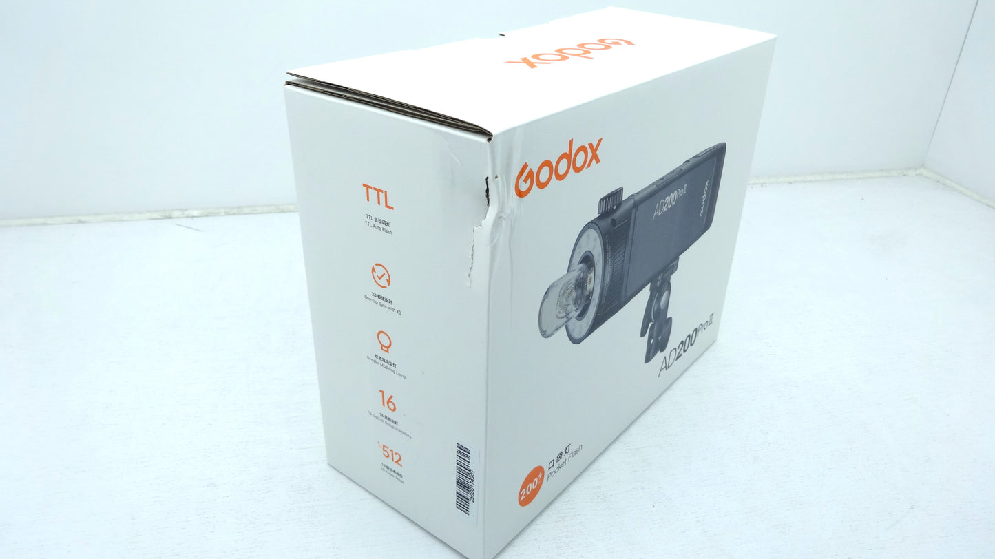 【アウトレット品】Godox AD200Pro II AD200ProII AD200 後継機 200Ws TTL カラースクリーン ワンタップ同期 16色グループインジケーター バイカラーモデリングランプ 1/1-1/512 フルパワー500回