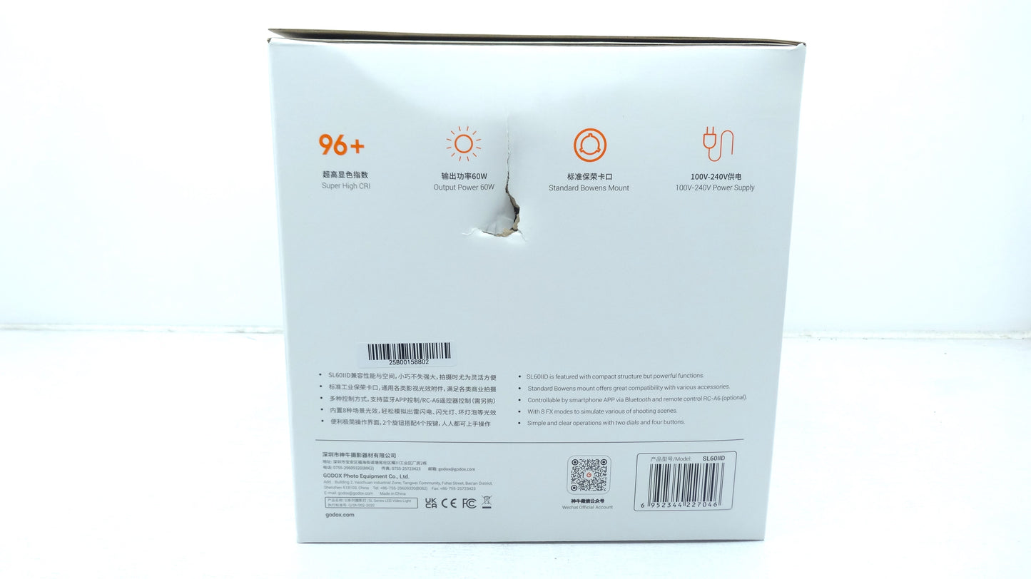 【アウトレット品】Godox SL-60iiD SL60iiD 70W 定常光LEDライト ビデオライト Bowensマウント 5600±200K