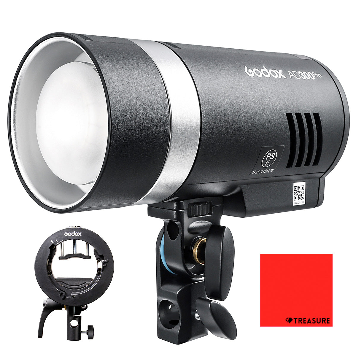 Godox AD300Pro+S2ブラケットセット 300W 3000-6000K LEDモデリングランプ 1/8000 HSS 2.4G フラッシュ ストロボ ライト