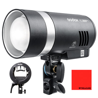 Godox AD300Pro+S2ブラケットセット 300W 3000-6000K LEDモデリングランプ 1/8000 HSS 2.4G フラッシュ ストロボ ライト