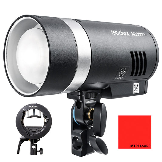 Godox AD300Pro+S2ブラケットセット 300W 3000-6000K LEDモデリングランプ 1/8000 HSS 2.4G フラッシュ ストロボ ライト