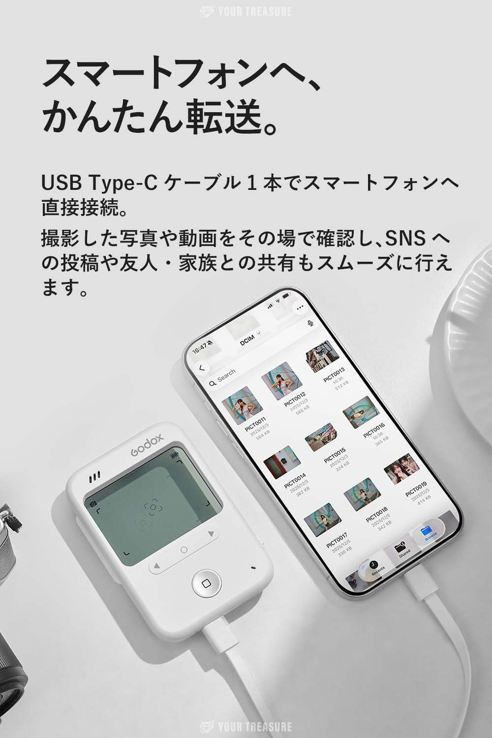 Godox C100 透明ビューファインダーカメラ 透明ディスプレイ ライトメーター（露出計）搭載 USB Type-C充電 TFカード対応