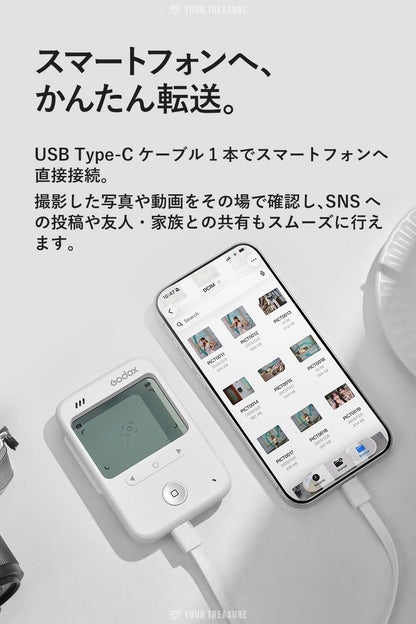 Godox C100 透明ビューファインダーカメラ 透明ディスプレイ ライトメーター（露出計）搭載 USB Type-C充電 TFカード対応