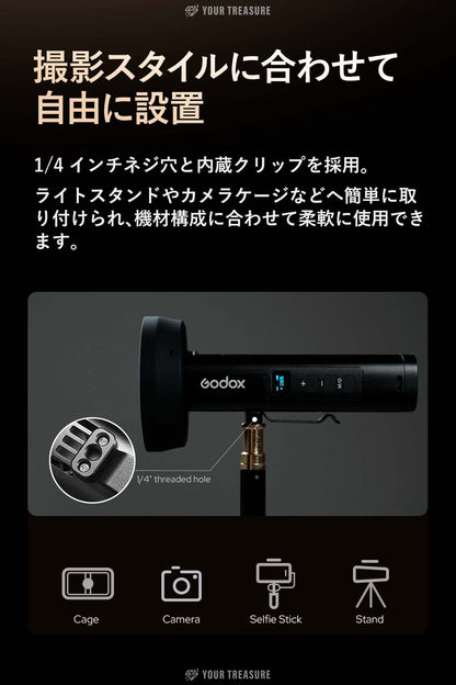 Godox FL15Bi Biカラー LED 小型ビデオフラッシュライト IP54防滴 USB-C充電