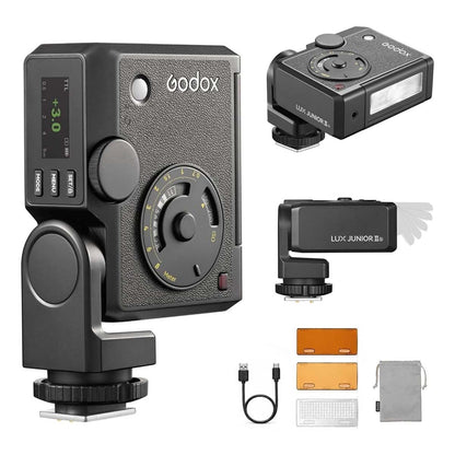 Godox Lux Junior II レトロカメラフラッシュ TTL HSS 2.4GHzワイヤレス GN18 バウンス対応