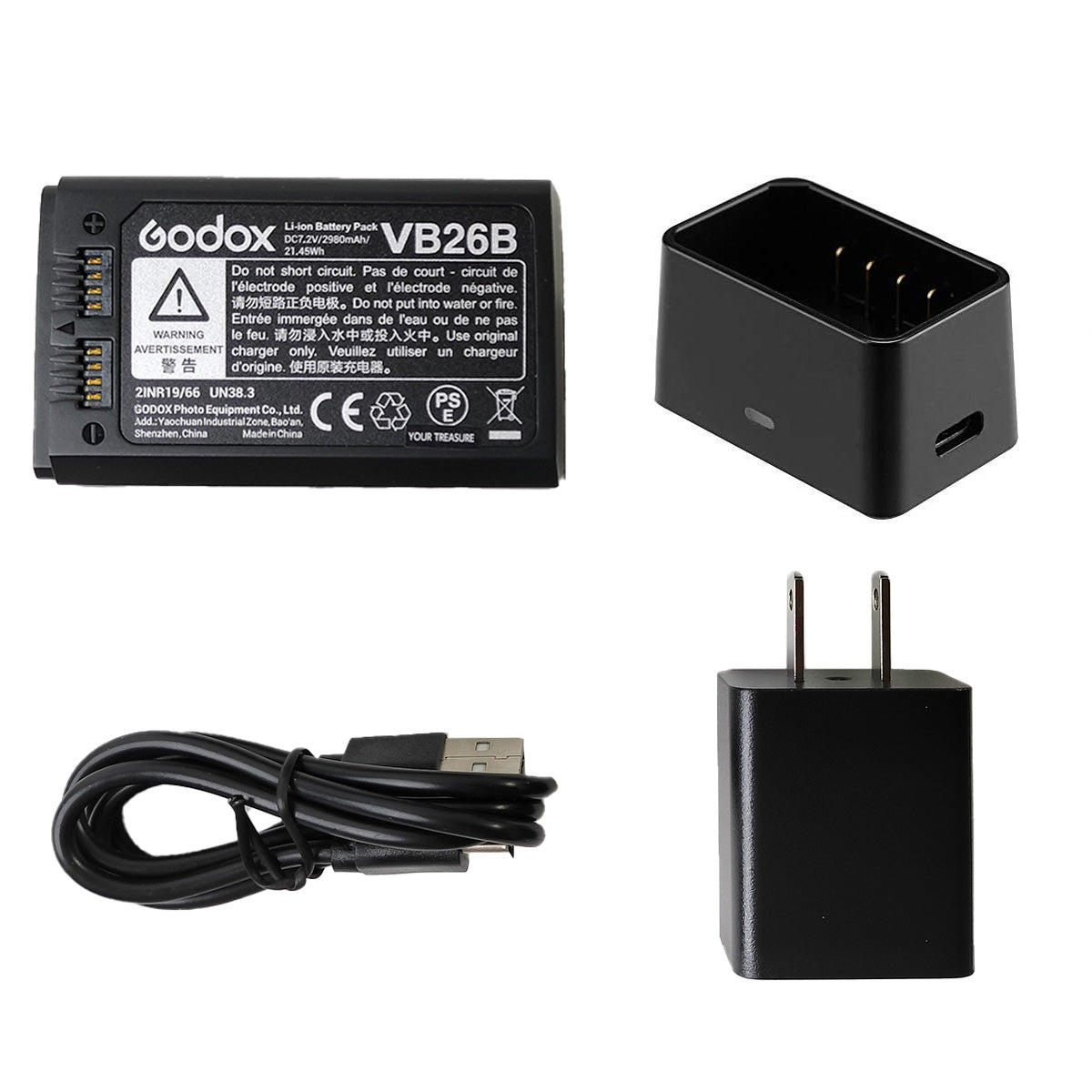 Godox VB26B リチウムバッテリー VC26 充電器 ユア・トレジャーセット [V100, V1, V1Pro 対応]