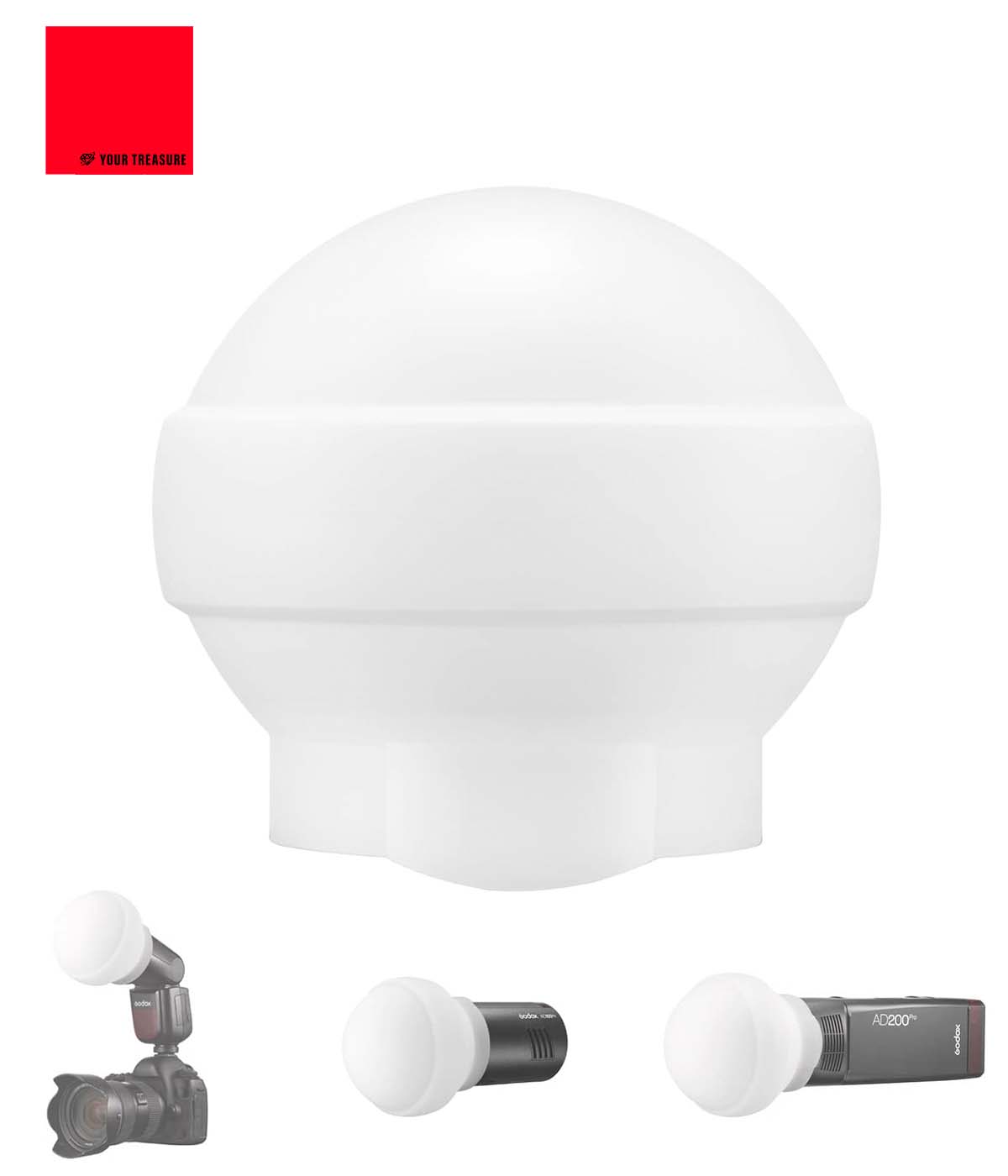 Godox AK-R22 シリコン製 ラウンド ディフューザー ソフトボックス 折りたたみ式 [V1シリーズ AD100Pro AD200Pro対応]