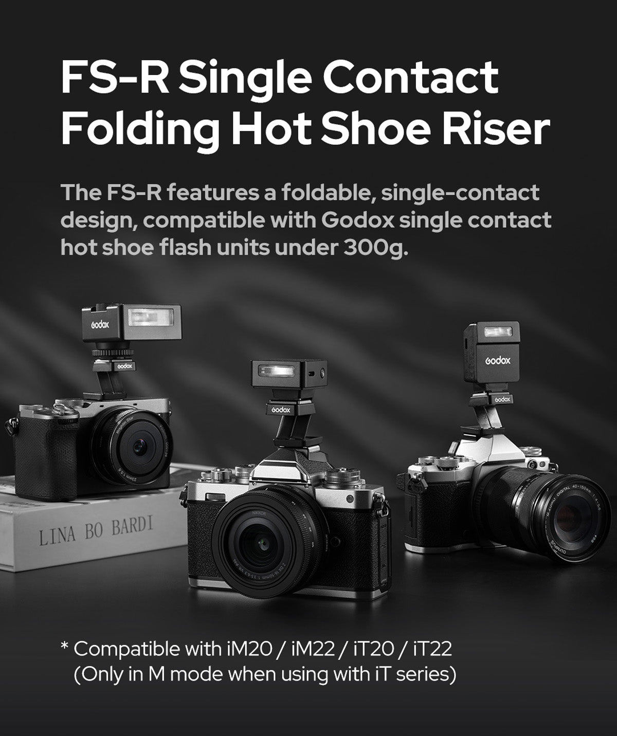 Godox FS-R シングルコンタクト 折りたたみ式 ホットシューライザー アダプター