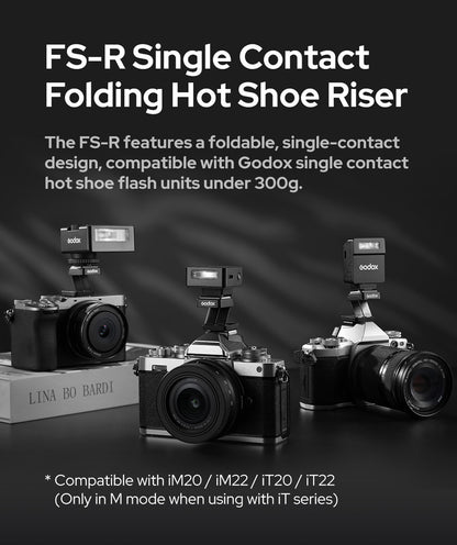 Godox FS-R シングルコンタクト 折りたたみ式 ホットシューライザー アダプター