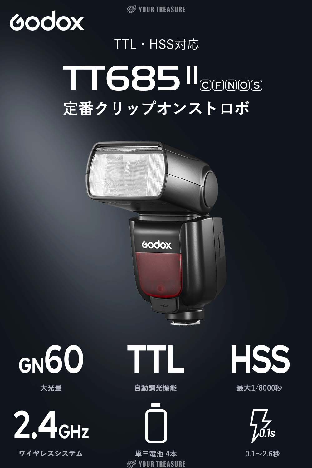 【スターターキットA】Godox TT685IIS TT685II-S SONY ソニー対応 GN60 TTL HSS 1/8000s TCM ストロボ スピードライト【S-R2, AK-R1 付】