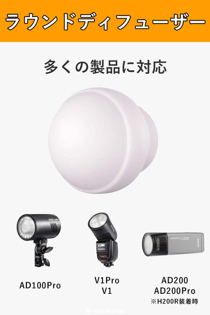Godox AK-R22 シリコン製 ラウンド ディフューザー ソフトボックス 折りたたみ式 [V1シリーズ AD100Pro AD200Pro対応]