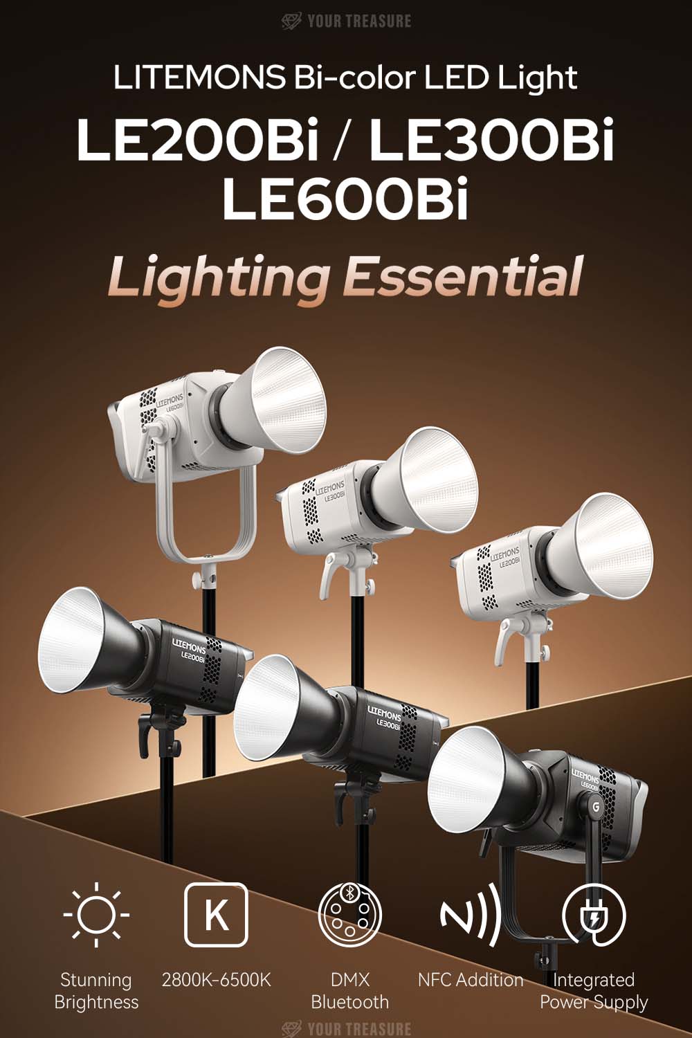 Godox LE300Bi 320W LITEMONS Bi-color LEDライト Bowensマウント 2800K~6500K