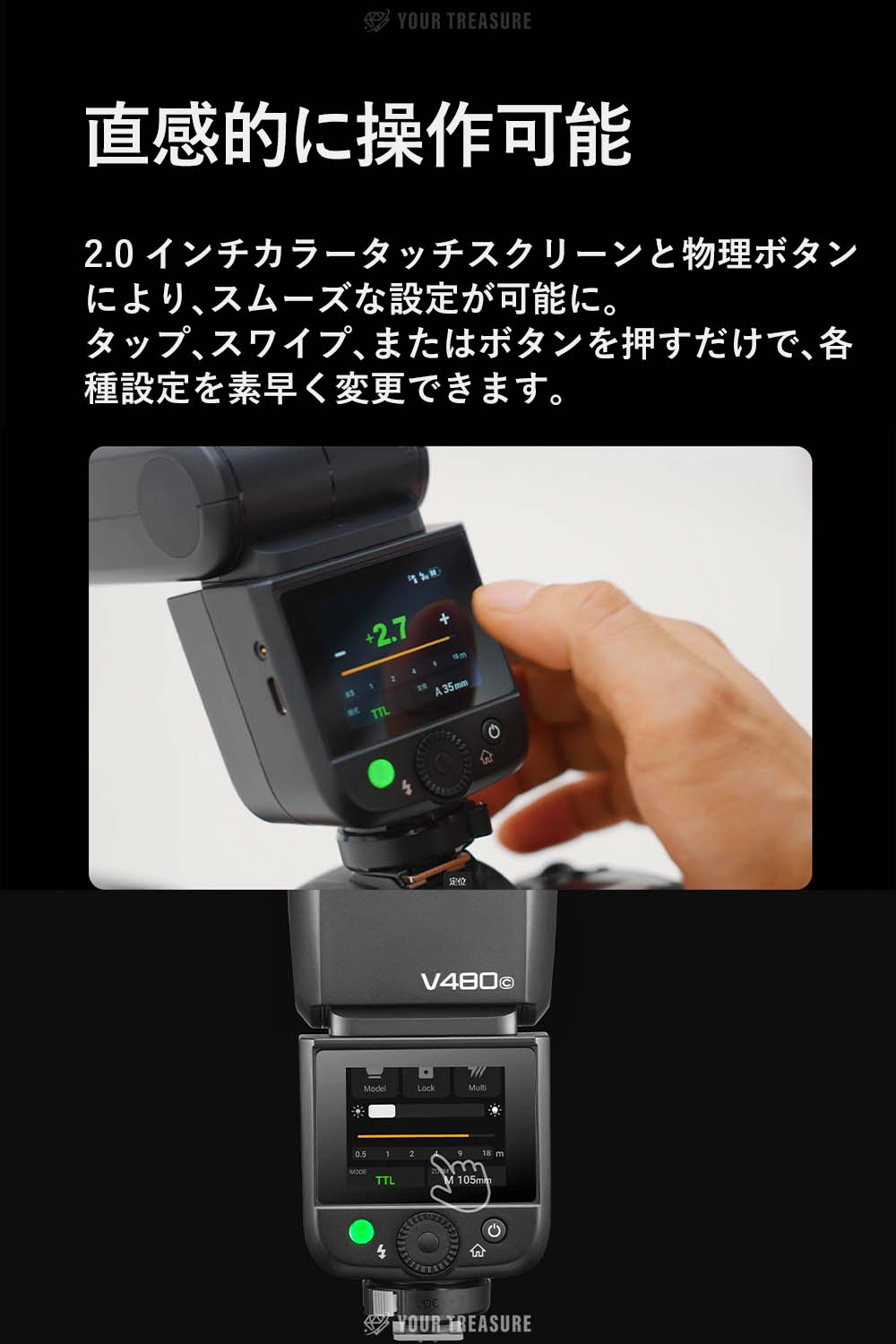 Godox V480C V480 for Canon キャノン対応 ストロボ フラッシュ GN50