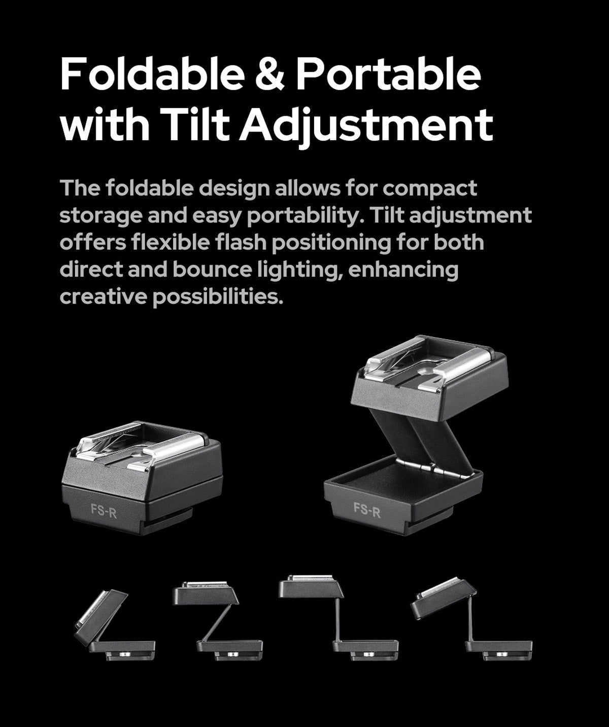 Godox FS-R シングルコンタクト 折りたたみ式 ホットシューライザー アダプター
