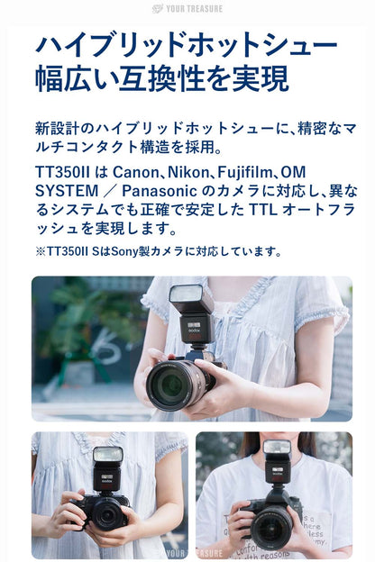 Godox TT350IIS TT350II-S ソニー用 TTL クリップオンストロボ GN36 HSS対応 カラーディスプレイ LEDモデリングライト 2.4GHzワイヤレス 小型 軽量
