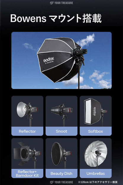 Godox S3ブラケット Bowens ボーエンズマウント 軽量 折り畳み 角度調整可能 AD100Pro AD300Pro V100 V860III対応