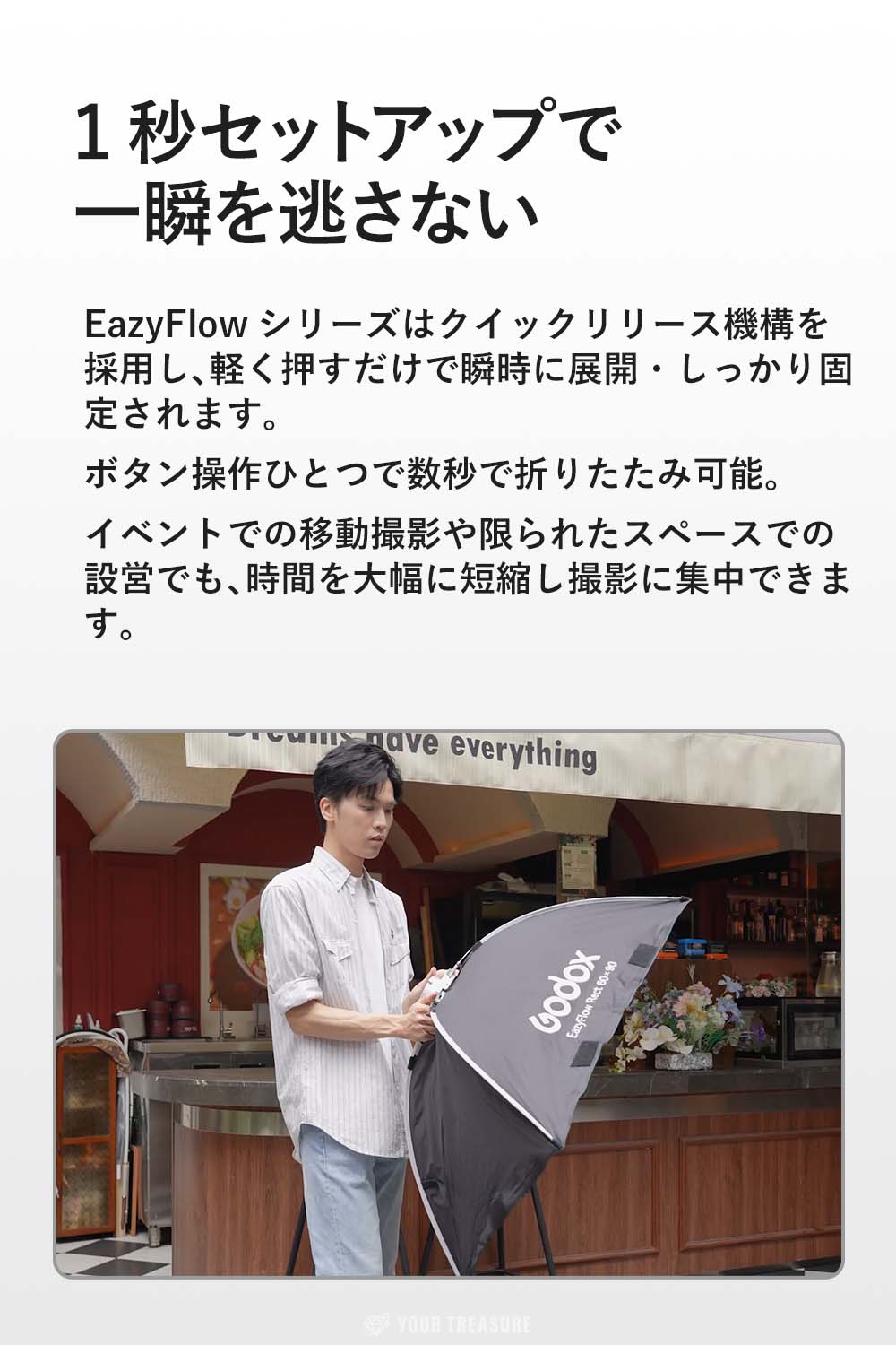 Godox EazyFlowシリーズ 折りたたみ式 ソフトボックス Bowensマウント【EF-Rect 長方形】