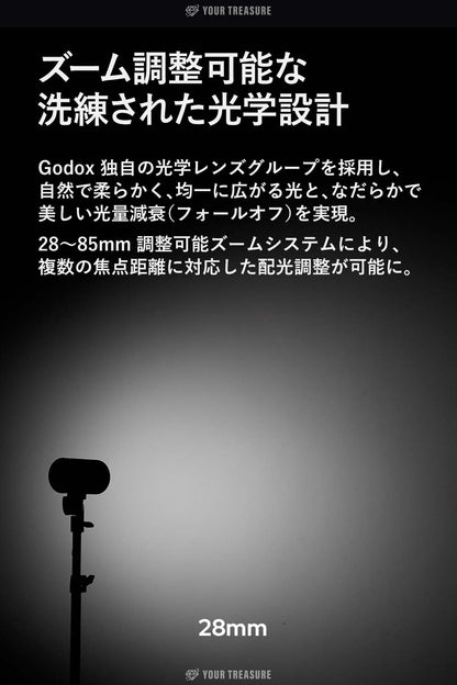 Godox AD100ProII 100Ws ラウンドヘッドモノライト フル発光490回 16カラーGR表示 5WLEDモデリングランプ TTL 1/8000s HSS 2.4G フラッシュ ストロボ ライト カラースクリーン