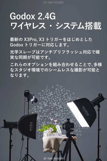 Godox SK400III-V SK400IIV スタジオフラッシュ 400Ws GN65 10Wモデリングランプ 2.4Gワイヤレス Xシステム 5700±200K 日本語説明書付