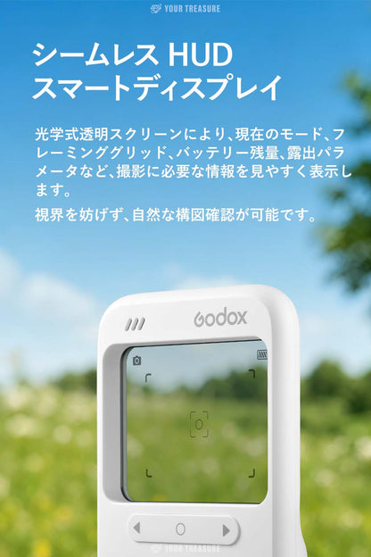 Godox C100 透明ビューファインダーカメラ 透明ディスプレイ ライトメーター（露出計）搭載 USB Type-C充電 TFカード対応