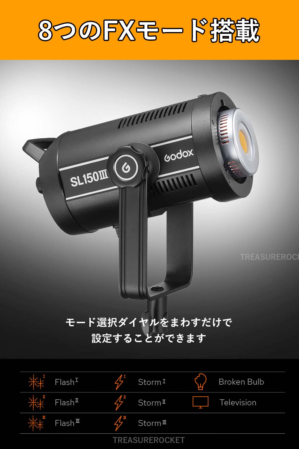 Godox SL150III 160W 73600lux 定常光LEDライト ビデオライト Bowensマウント サイレントモード 5600±200K