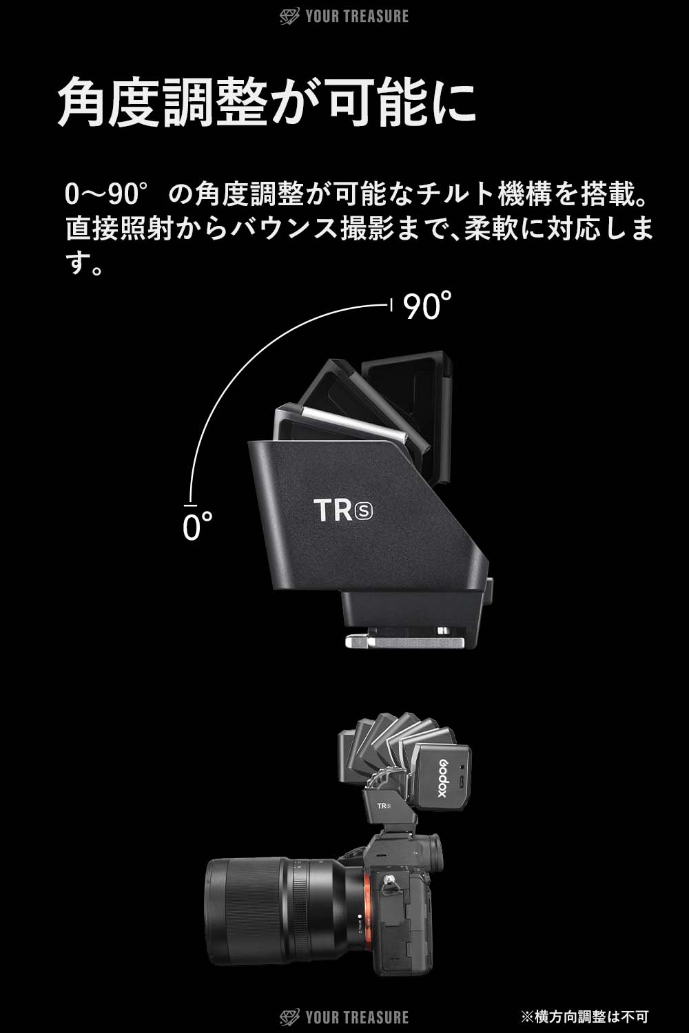 Godox TR ホットシューライザー TR アダプター TTL HSS 対応 0~90度角度調整対応