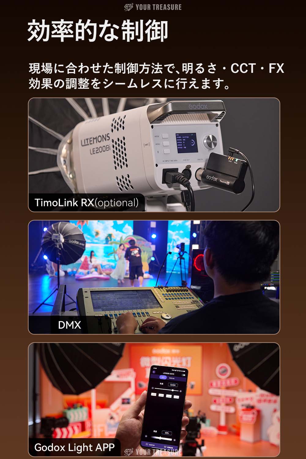 Godox LE300Bi 320W LITEMONS Bi-color LEDライト Bowensマウント 2800K~6500K