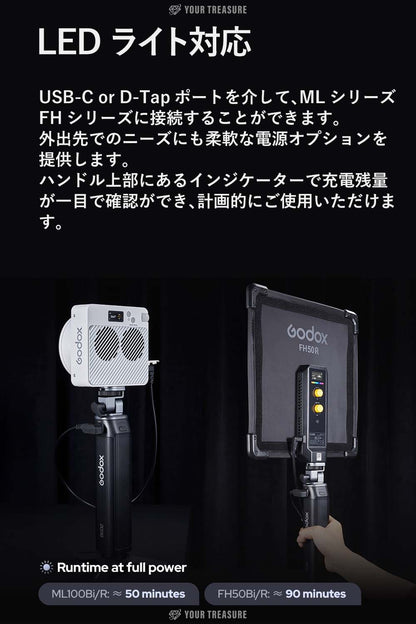 Godox BG02 バッテリーグリップ 14.4V 6600mAh 95.04Wh 1/4インターフェース 160度 DT-WB29セット