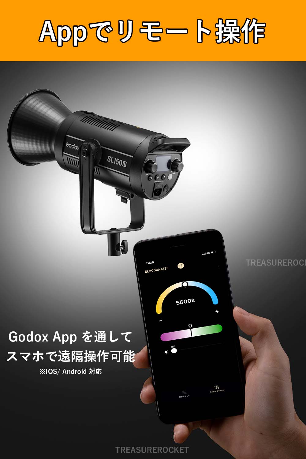 Godox SL150III 160W 73600lux 定常光LEDライト ビデオライト Bowensマウント サイレントモード 5600±200K