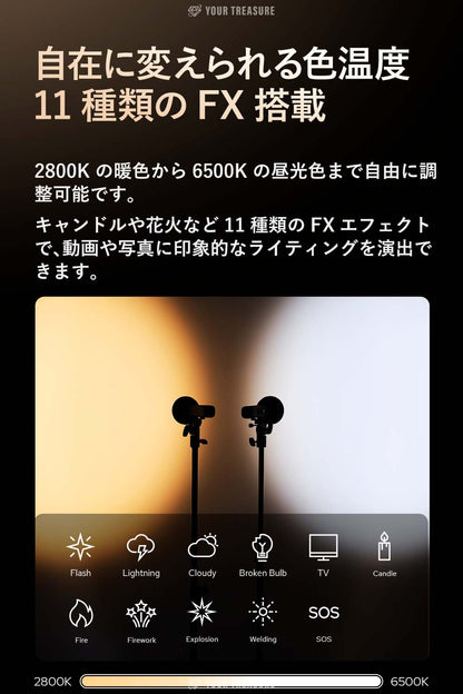 Godox FL15Bi Biカラー LED 小型ビデオフラッシュライト IP54防滴 USB-C充電