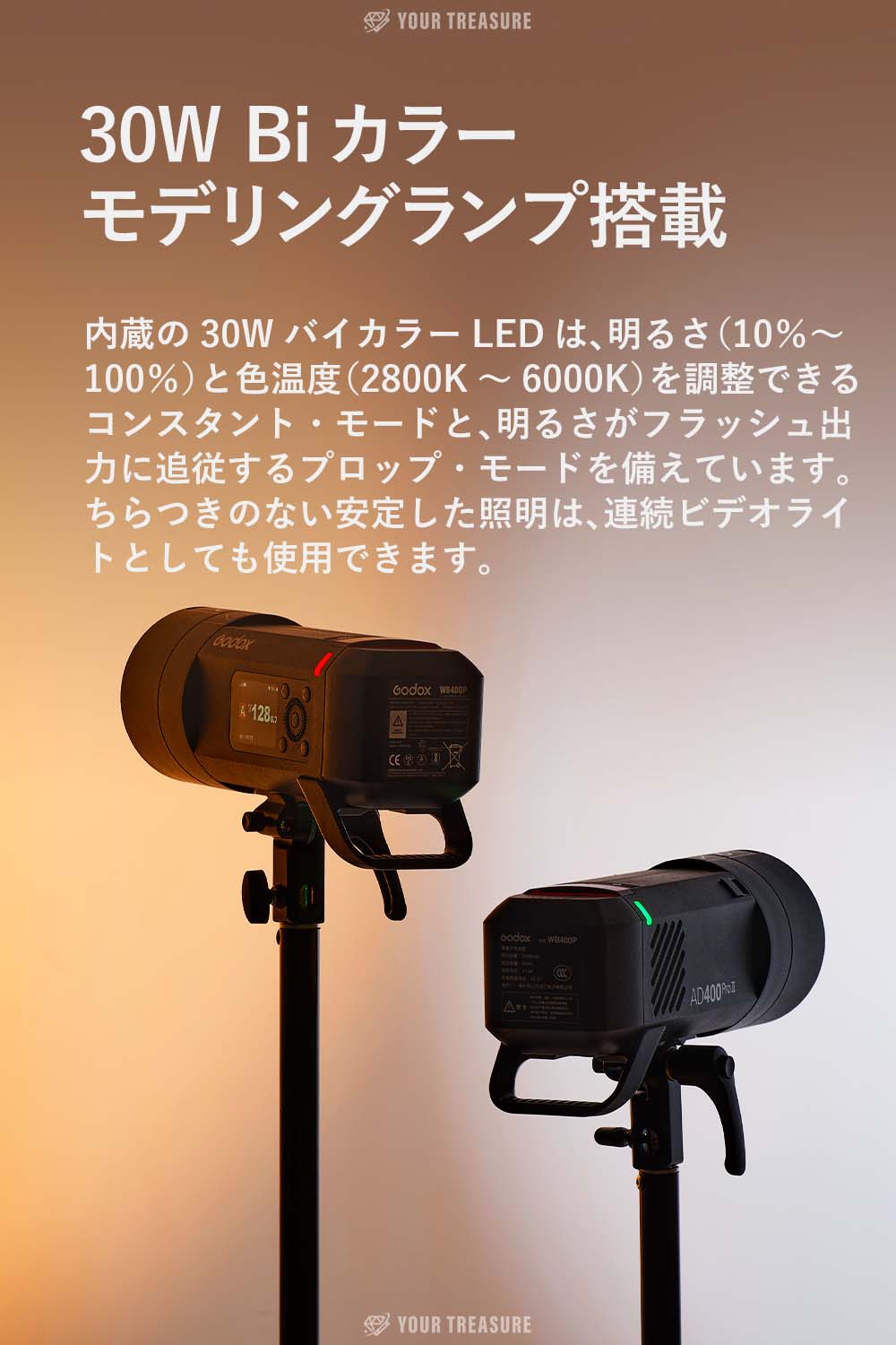 Godox AD400ProII AD400Pro-II 400W GN72 TTL 1/8000 HSS 2.4G フラッシュ ストロボ ライト