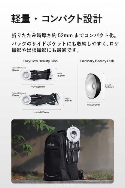 Godox EazyFlow Beauty Dish シリーズ 折りたたみ式 ビューティーディッシュ ソフトボックス Bowensマウント【65cm】