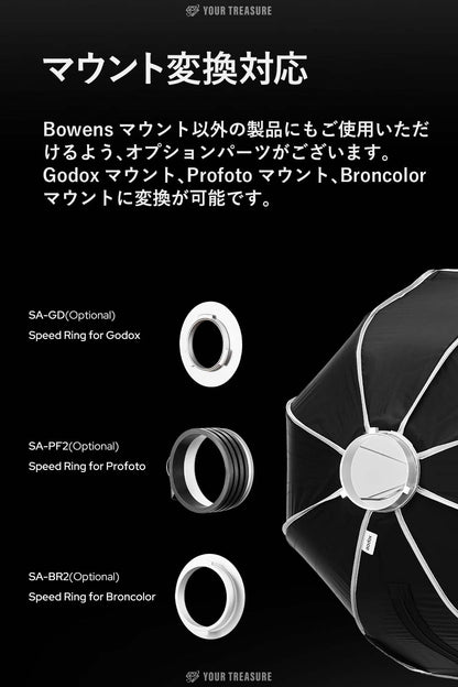 Godox ULシリーズ クイックリリース ソフトボックス Bowensマウント【UL-BOX-Octa-60 オクタゴン 60cm】