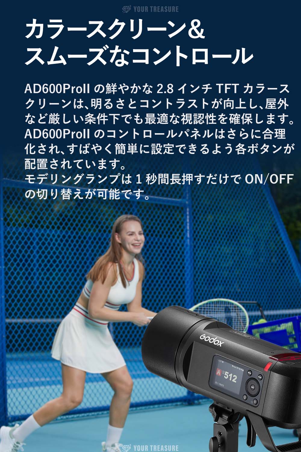 Godox AD600ProII モノブロックストロボ GN87 ワンタップ同期 40Wバイ