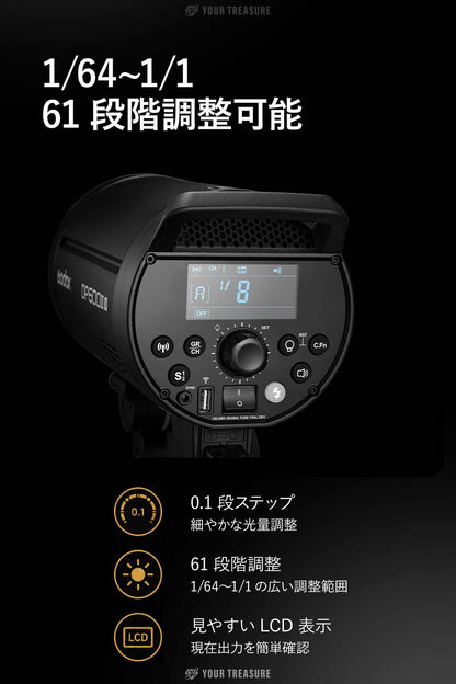 Godox DP400III-V モノブロックストロボ 400Ws 2.4GワイヤレスXシステム内蔵 Bowensマウント AC電源 スタジオフラッシュ