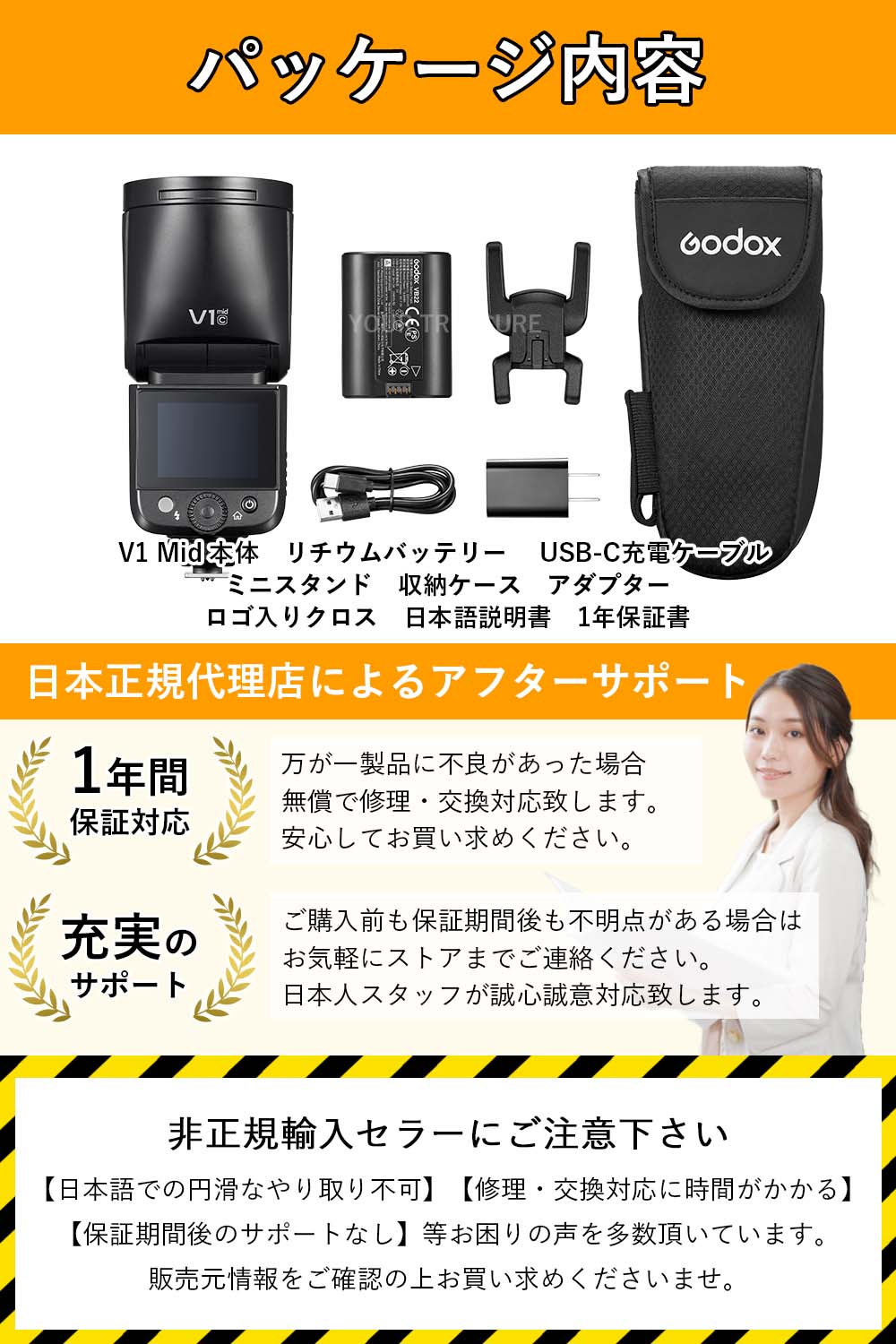 Godox V1mid-C V1 mid for Canon キャノン対応 ラウンドヘッド ストロボ フラッシュ 55Ws TTL HSS USB-C対応リチウムバッテリー タッチスクリーン 2Wモデリングランプ Godox Optical System