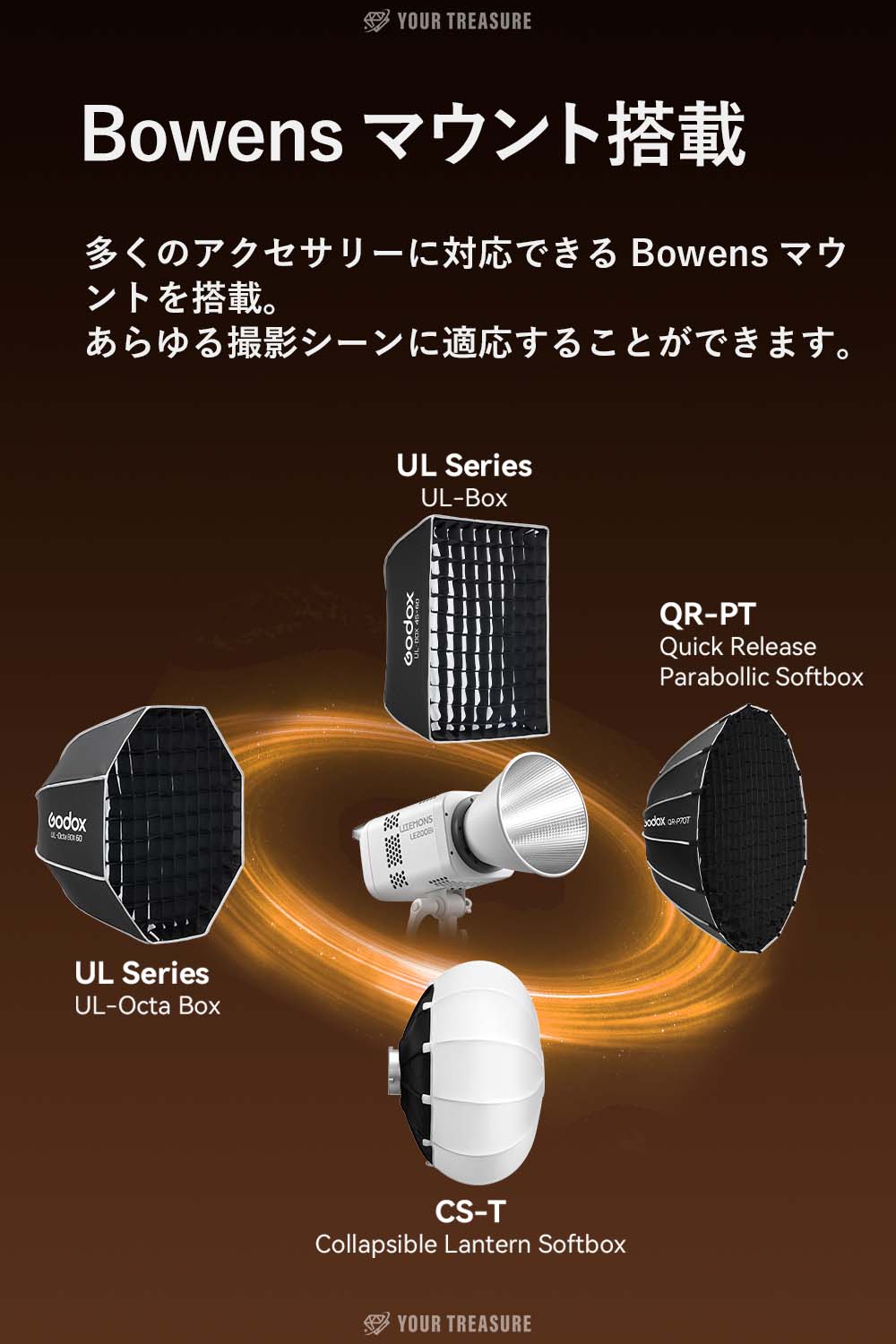 Godox LE300Bi 320W LITEMONS Bi-color LEDライト Bowensマウント 2800K~6500K