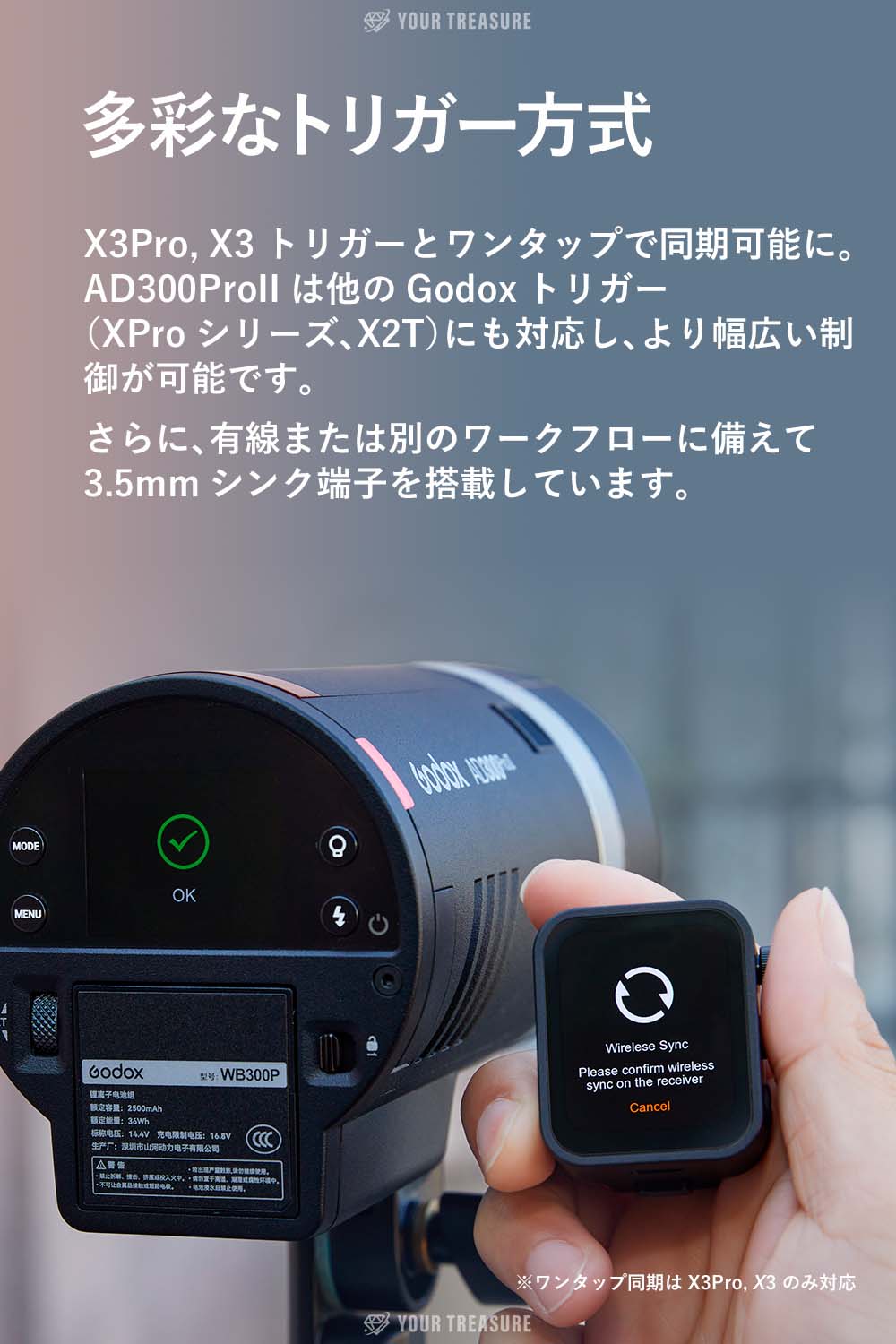 Godox AD300ProII 300W 2800-6000K 12W Biカラーランプ HSS 2.4G