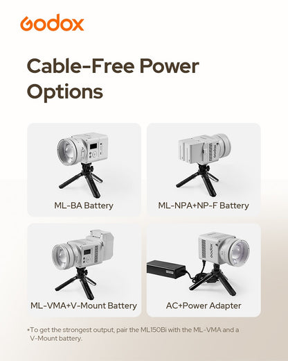 Godox ML150Bi LEDライト 150W バイカラー 小型軽量 COBライト