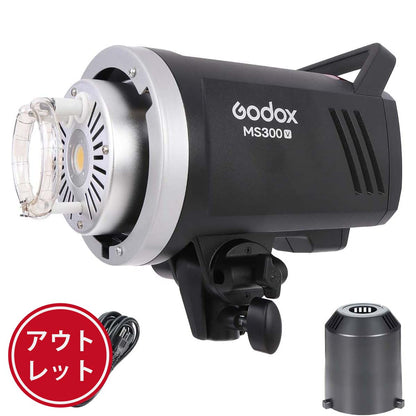 【アウトレット品】Godox MS300-V MS300V スタジオフラッシュ 300Ws GN58 110V 2.4G Bowensマウント 5600±200K 150Wモデリングランプ 日本語説明書 変換タップ クロス付