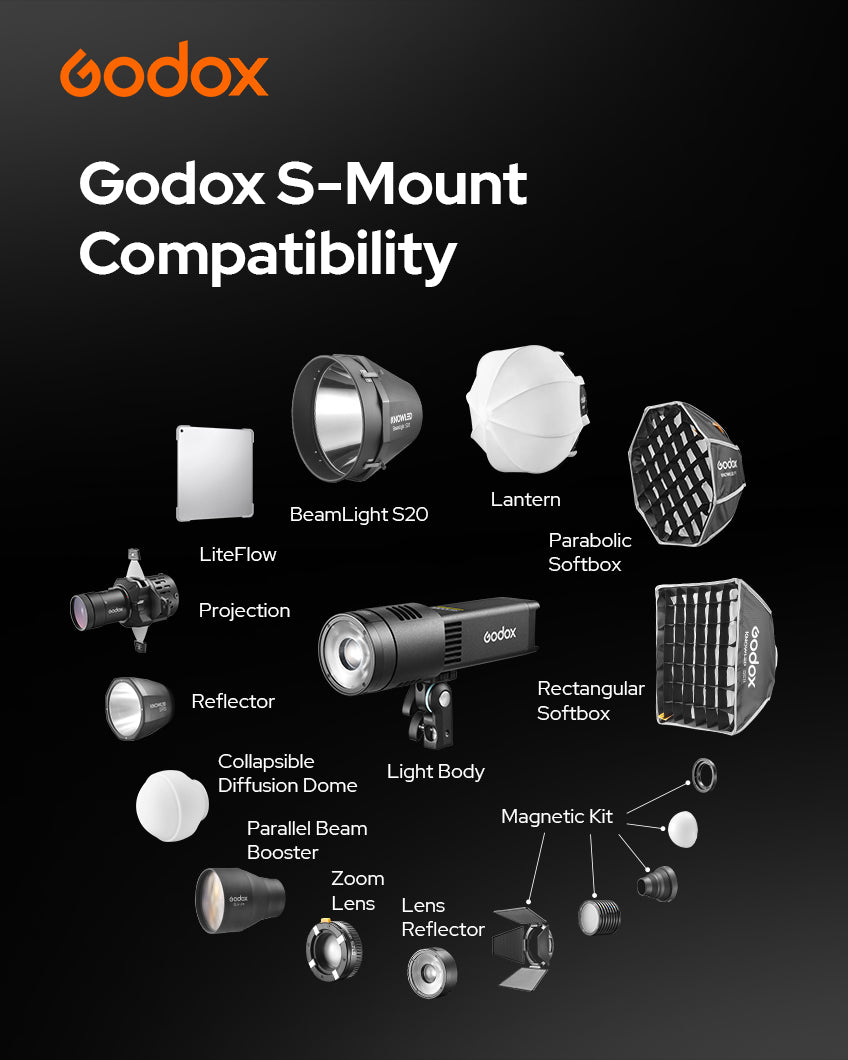 Godox RS100Bi LEDビデオライト Biカラー 2800K-6500K バッテリー内蔵