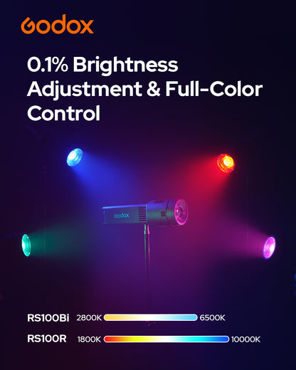 Godox RS100Bi LEDビデオライト Biカラー 2800K-6500K バッテリー内蔵