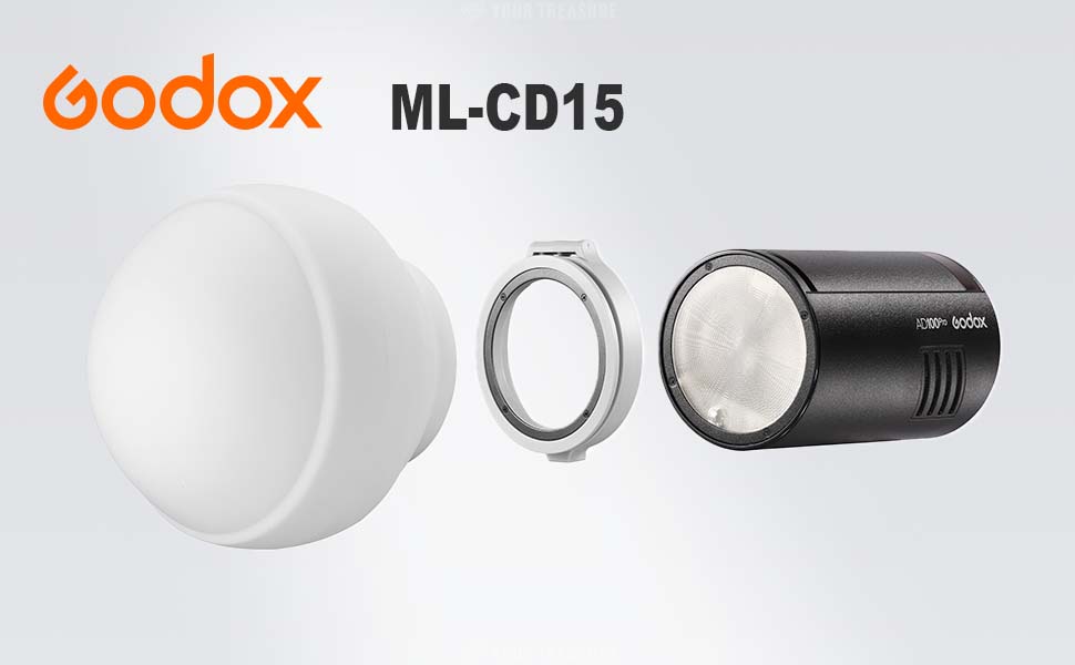 Godox ML-CD15 ソフトボックス ドーム型ディフューザー アダプター3個付き [AD300Pro, V1Pro, ML60II Bi, TT685II等対応]