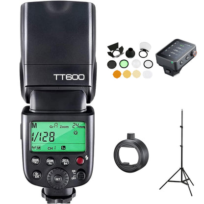 【スターターキットC】Godox Thinklite TT600 フラッシュ スピードライト マスタースレーブ GN60 2.4Gワイヤレス Xシステム キャノン ニコン DSLR対応【S-R2, AK-R1, 302スタンド, X3Proトリガー 付】
