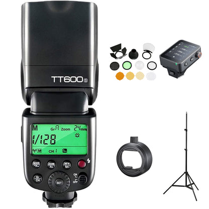 【スターターキットC】Godox Thinklite TT600S フラッシュ スピードライト マスタースレーブ GN60 2.4Gワイヤレス Xシステム ソニー MIシュー DSLR対応【S-R2, AK-R1, 302スタンド, X3Proトリガー 付】