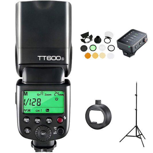 【スターターキットC】Godox Thinklite TT600S フラッシュ スピードライト マスタースレーブ GN60 2.4Gワイヤレス Xシステム ソニー MIシュー DSLR対応【S-R2, AK-R1, 302スタンド, X3Proトリガー 付】