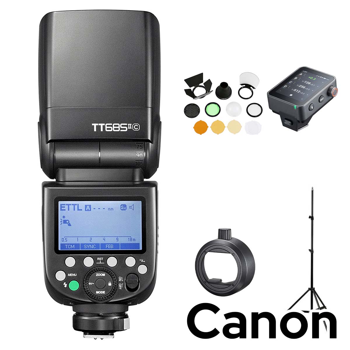 【スターターキットC】Godox TT685IIC TT685II-C Canon キャノン対応 GN60 TTL HSS 1/8000s TCM ストロボ スピードライト【S-R2, AK-R1, Stand302,X3Pro-C 付】