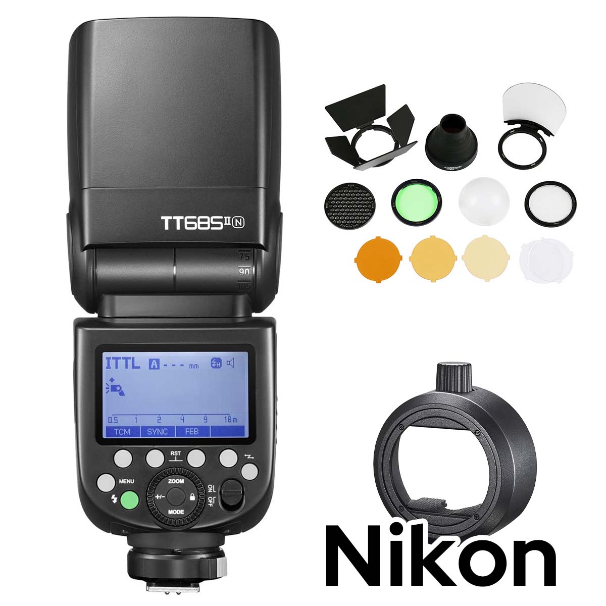 【スターターキットA】Godox TT685IIN TT685II-N Nikon ニコン対応 GN60 TTL HSS 1/8000s TCM ストロボ スピードライト【S-R2, AK-R1 付】
