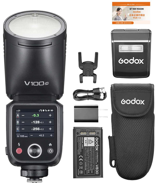 Godox V100 V100-C for Canon TTL リチウムイオン ラウンドヘッド フラッシュ 100W リサイクルタイム1.7秒 400回フルパワー 2.4G 【日本語説明書/技適マーク】