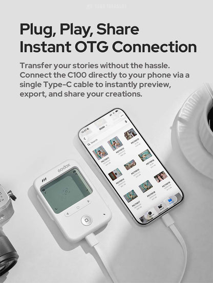 Godox C100 コンパクトデジタルカメラ 透明ディスプレイ ライトメーター（露出計）搭載 USB Type-C充電 TFカード対応